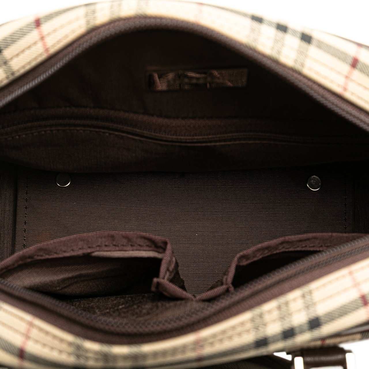 Burberry House Check Canvas Handbag Bruin