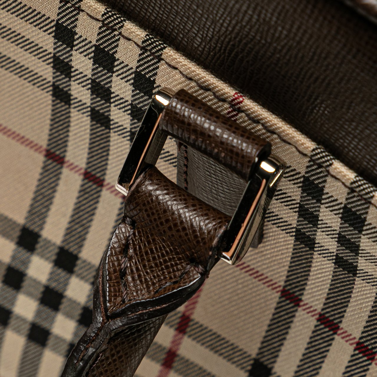 Burberry House Check Canvas Handbag Bruin