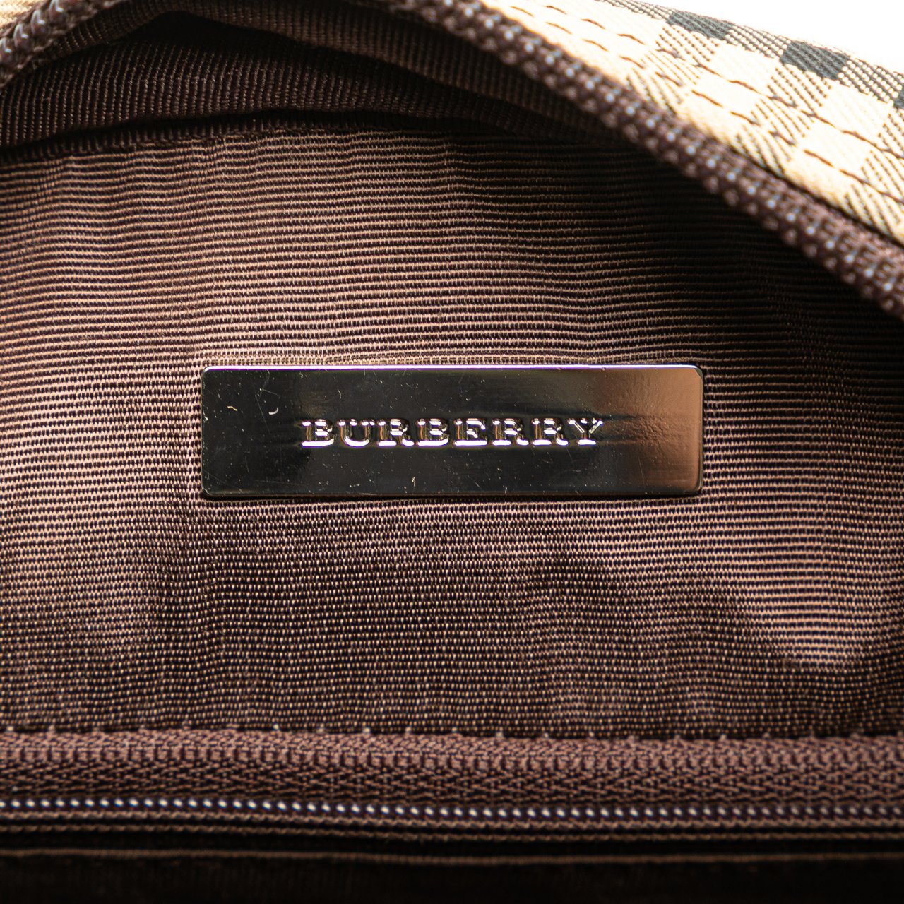Burberry House Check Canvas Handbag Bruin
