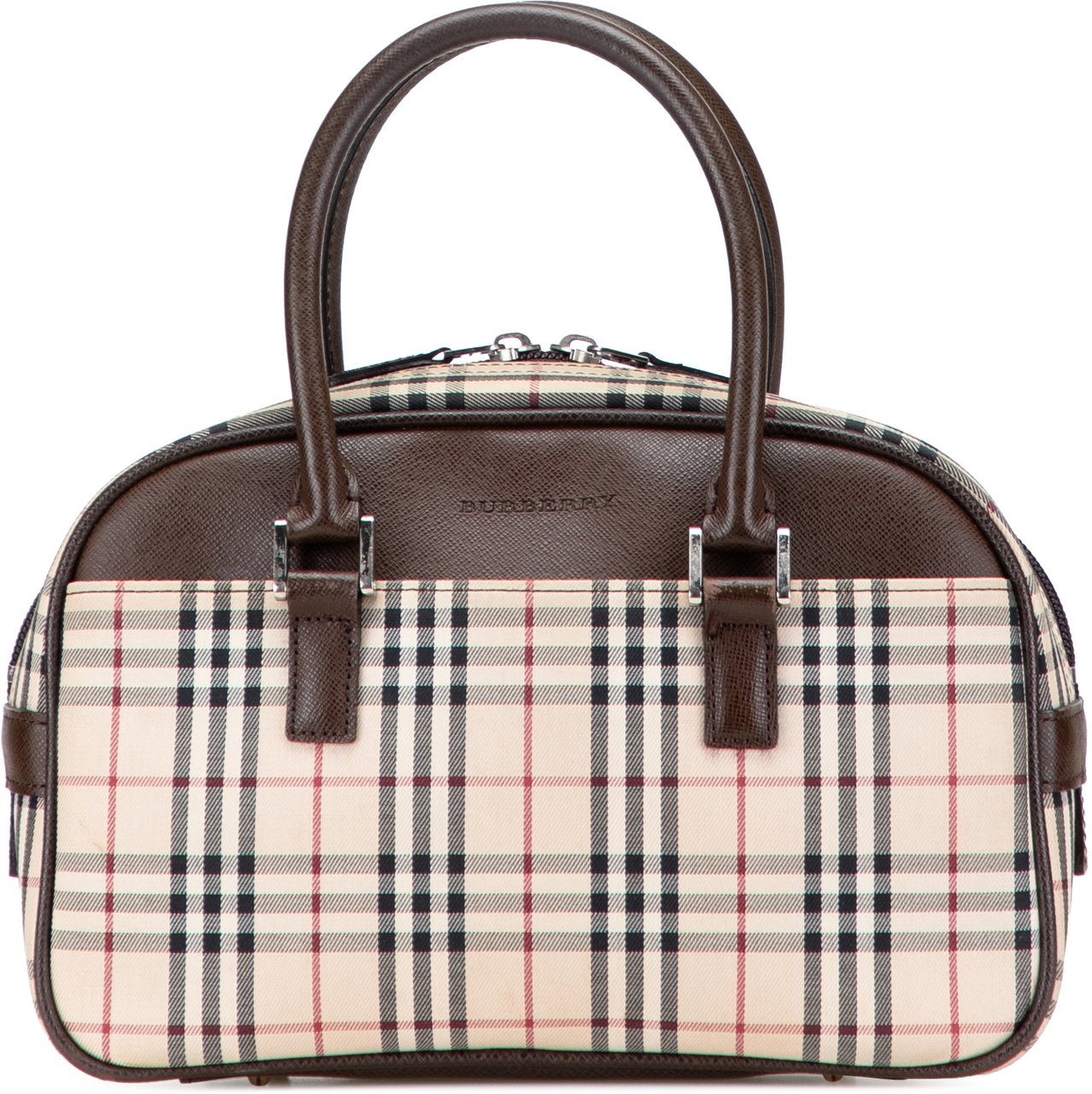 Burberry House Check Canvas Handbag Bruin