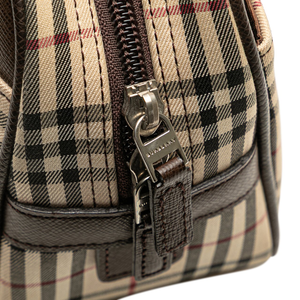 Burberry House Check Canvas Handbag Bruin