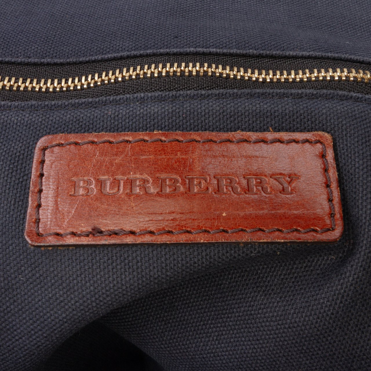 Burberry Small Leather Trimmed House Check Canvas Bridle Orchard Satchel Bruin