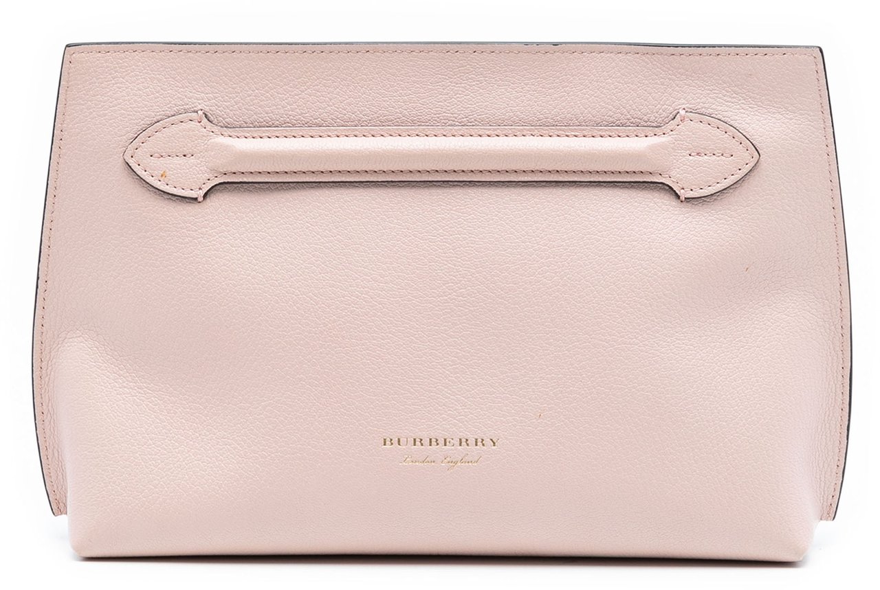 Burberry Leather Pendleton Clutch Roze