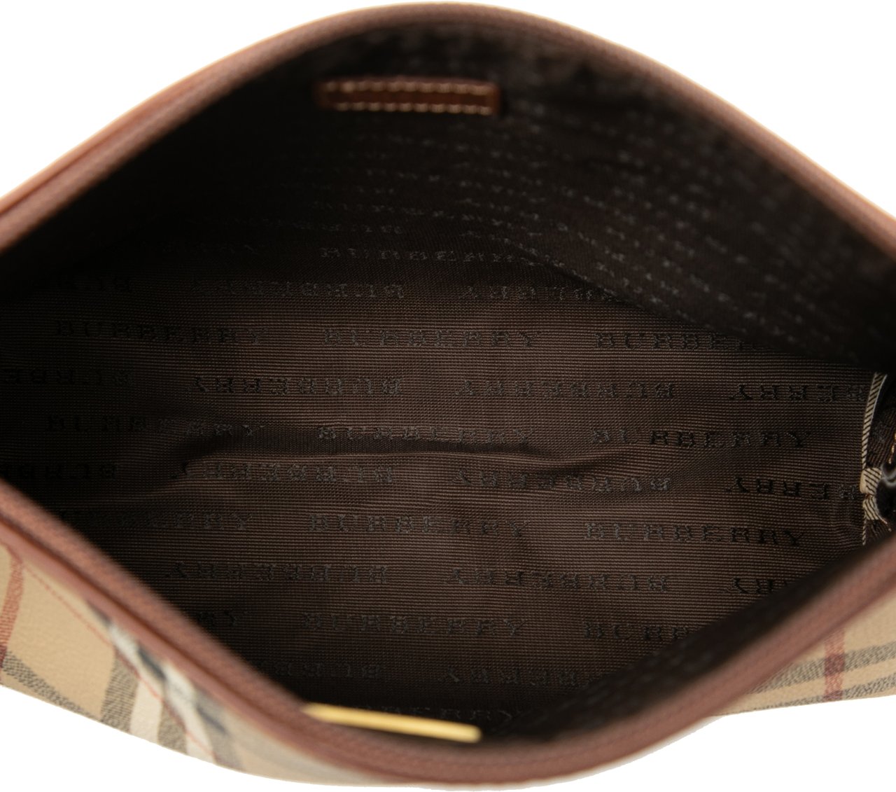 Burberry Haymarket Check Coated Canvas Pouch Bruin