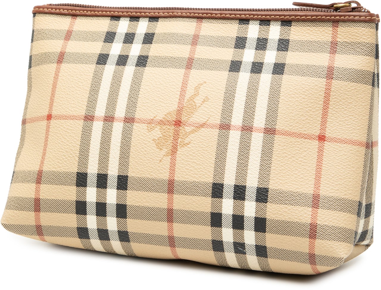 Burberry Haymarket Check Coated Canvas Pouch Bruin