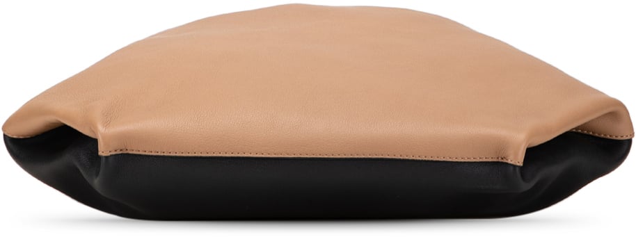 Burberry Bicolor Calfskin Grommet Hobo Bruin