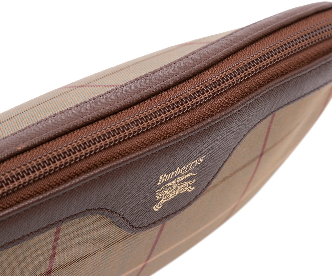Burberry Vintage Check Canvas Clutch Bruin
