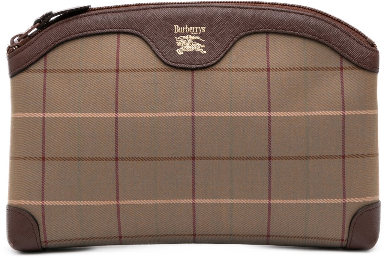 Burberry Vintage Check Canvas Clutch Bruin