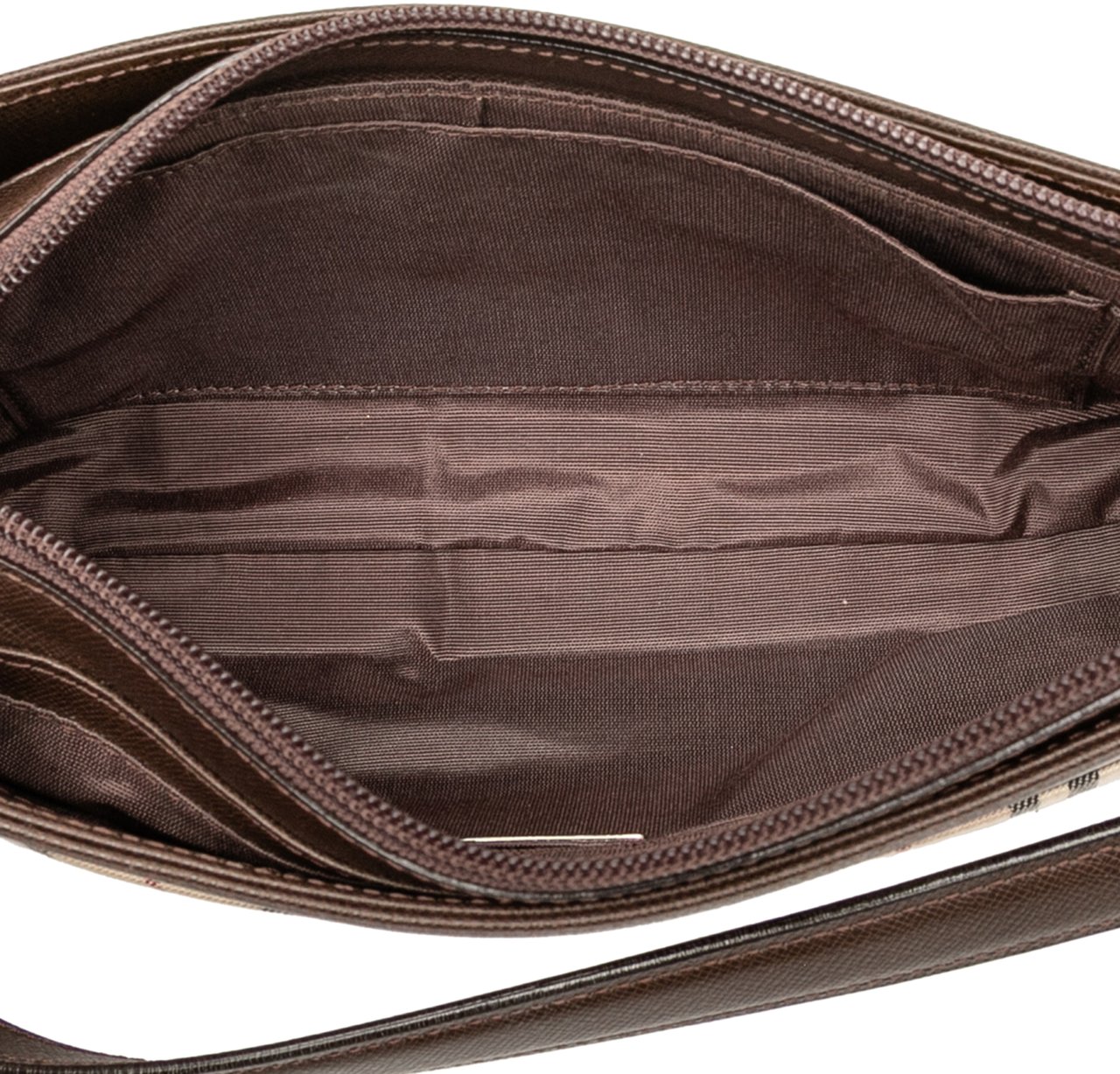 Burberry House Check Canvas Shoulder Bag Bruin