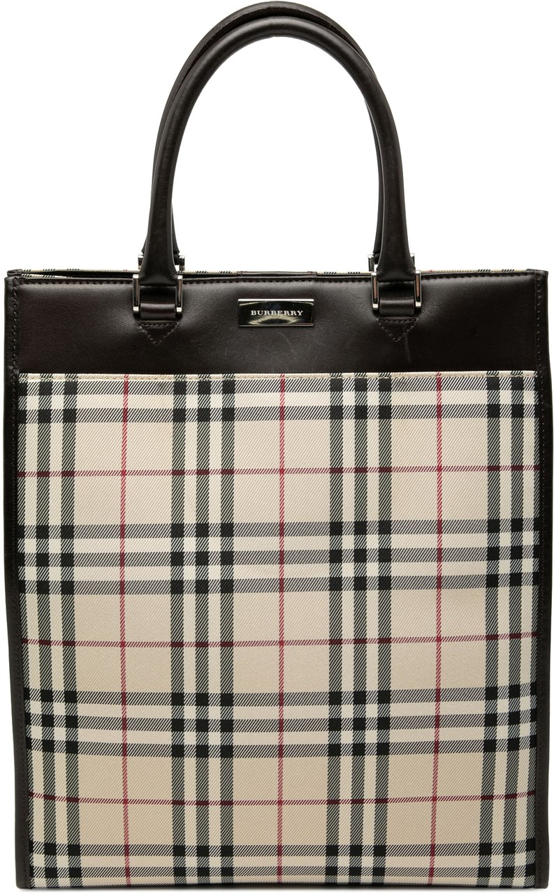 Burberry House Check Canvas Tote Bruin