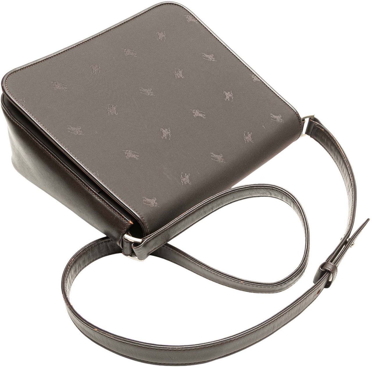 Burberry Jacquard and Leather Knight Crossbody Bruin