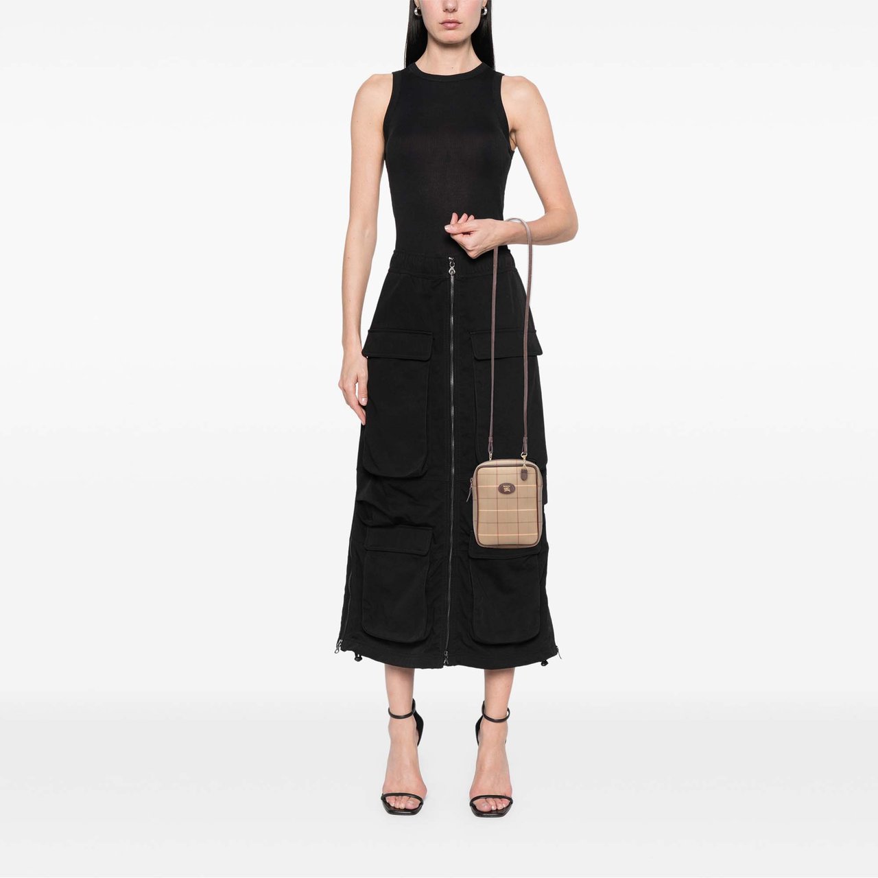 Burberry Vintage Check Canvas Crossbody Bruin