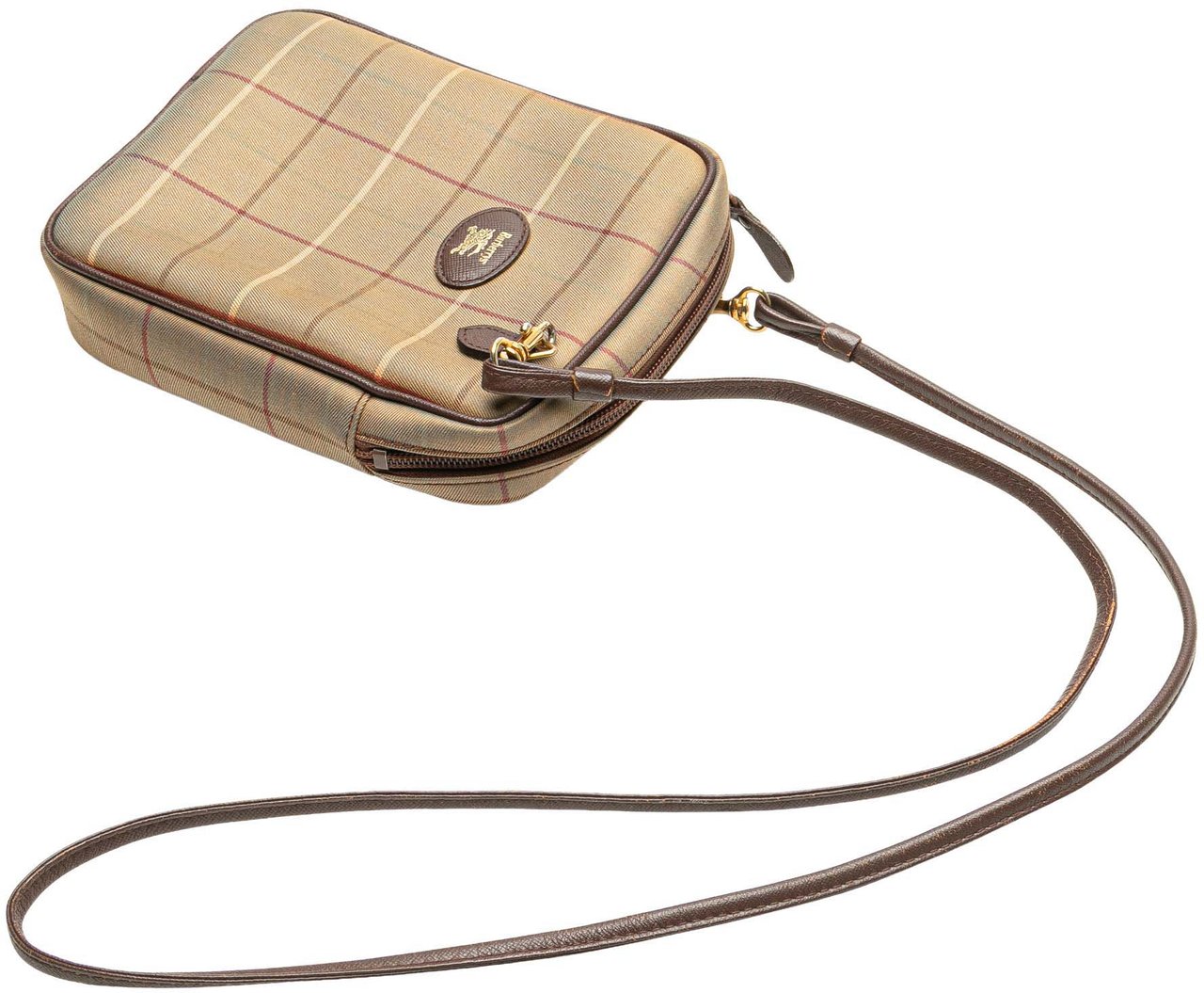 Burberry Vintage Check Canvas Crossbody Bruin