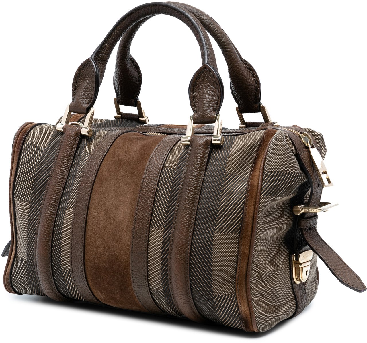 Burberry Canvas Nevinson Bowling Bag Bruin