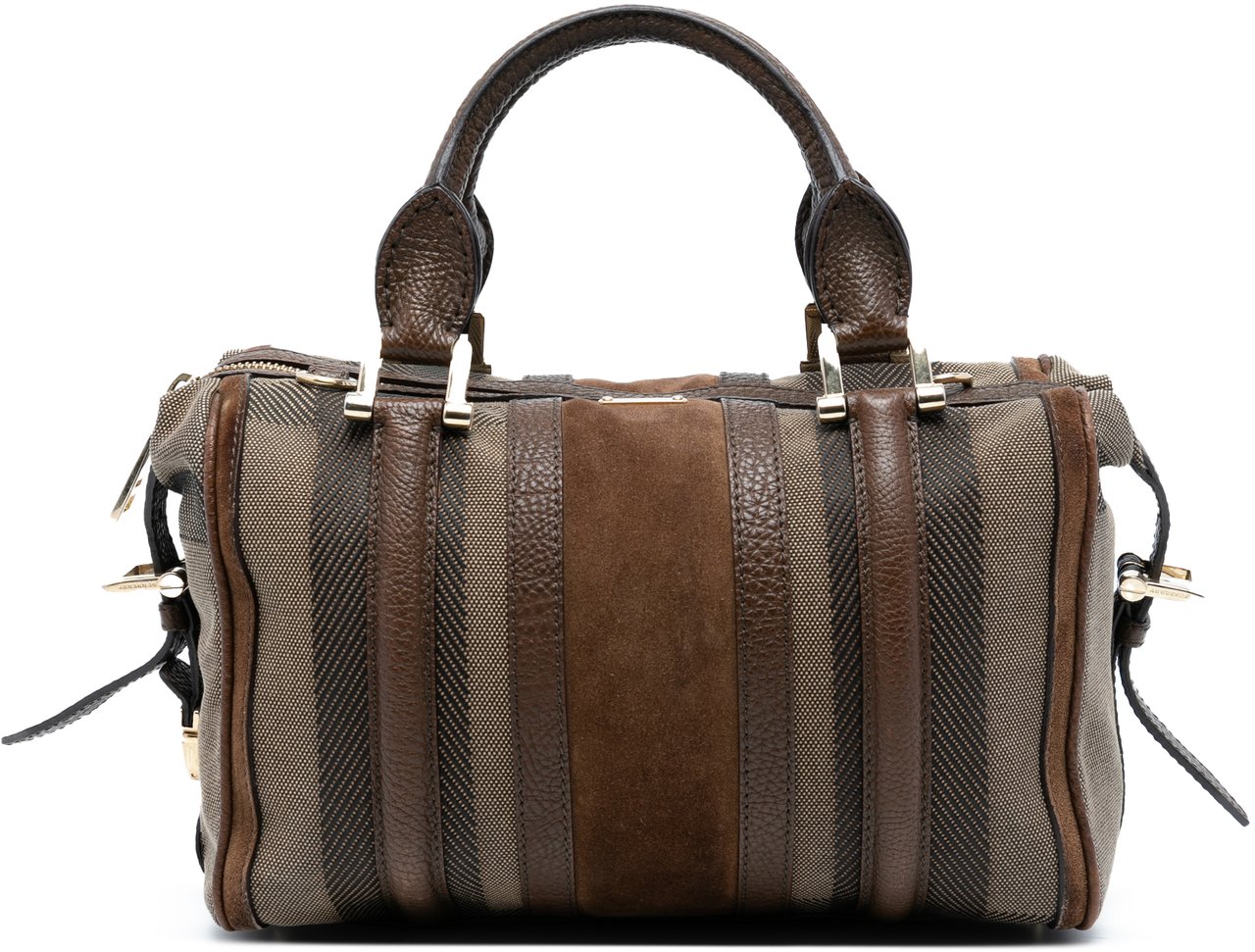 Burberry Canvas Nevinson Bowling Bag Bruin