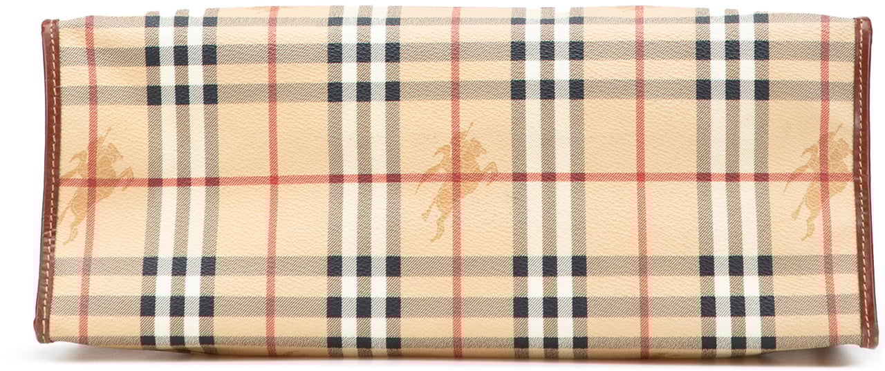 Burberry Haymarket Check Coated Canvas Tote Bruin