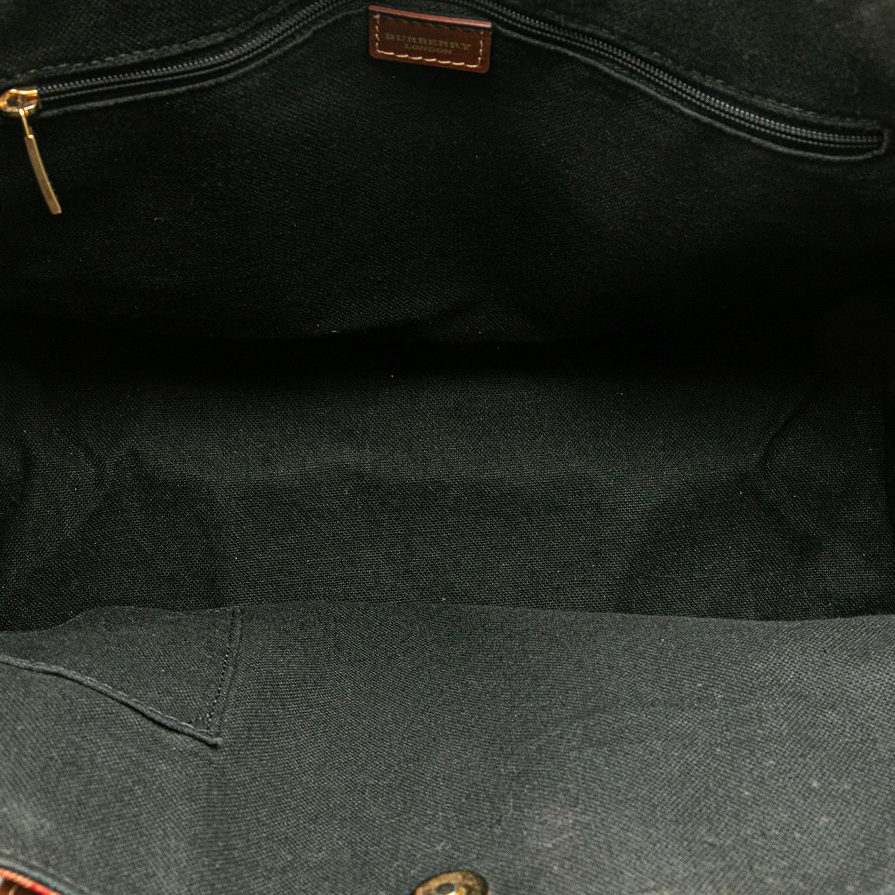 Burberry Haymarket Check Coated Canvas Tote Bruin