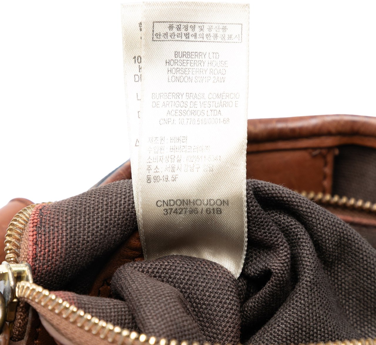 Burberry Smoke Check Coated Canvas Northfield Satchel Bruin