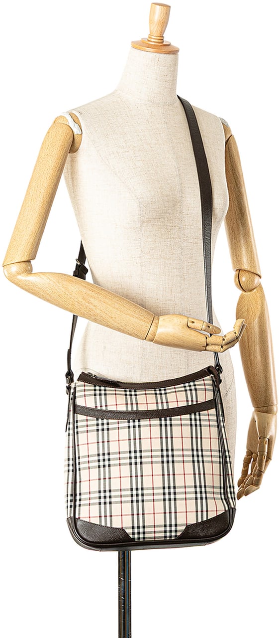Burberry House Check Canvas Crossbody Bruin