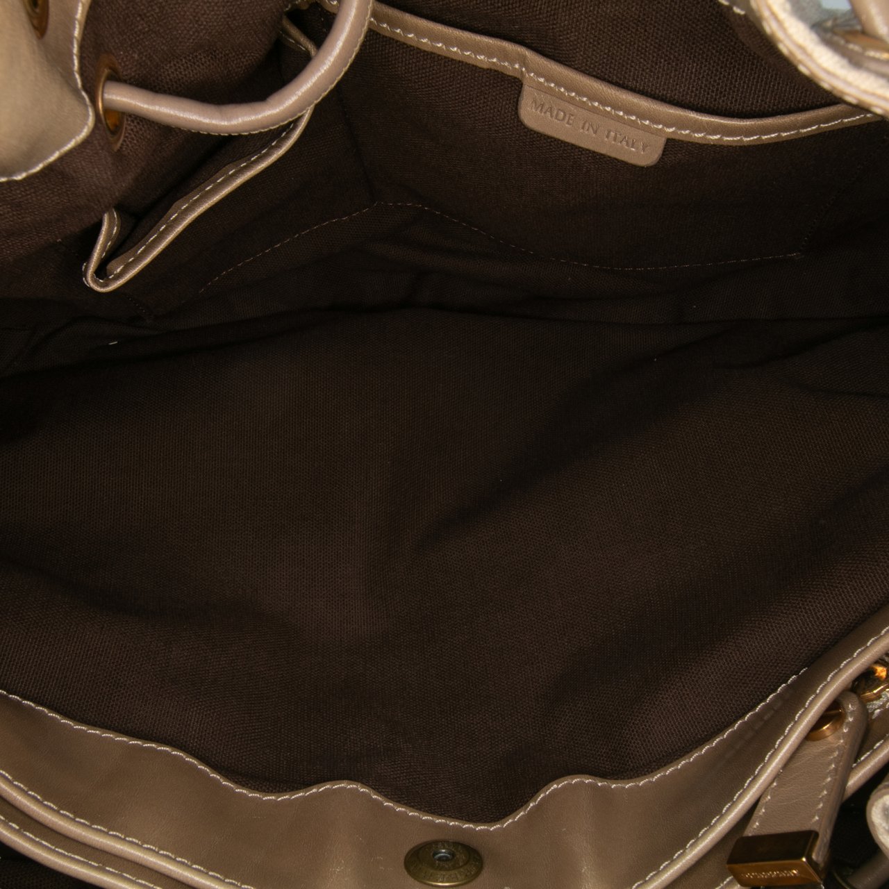 Burberry Small Leather and Mega Nova Check Canvas Warrior Hobo Bruin