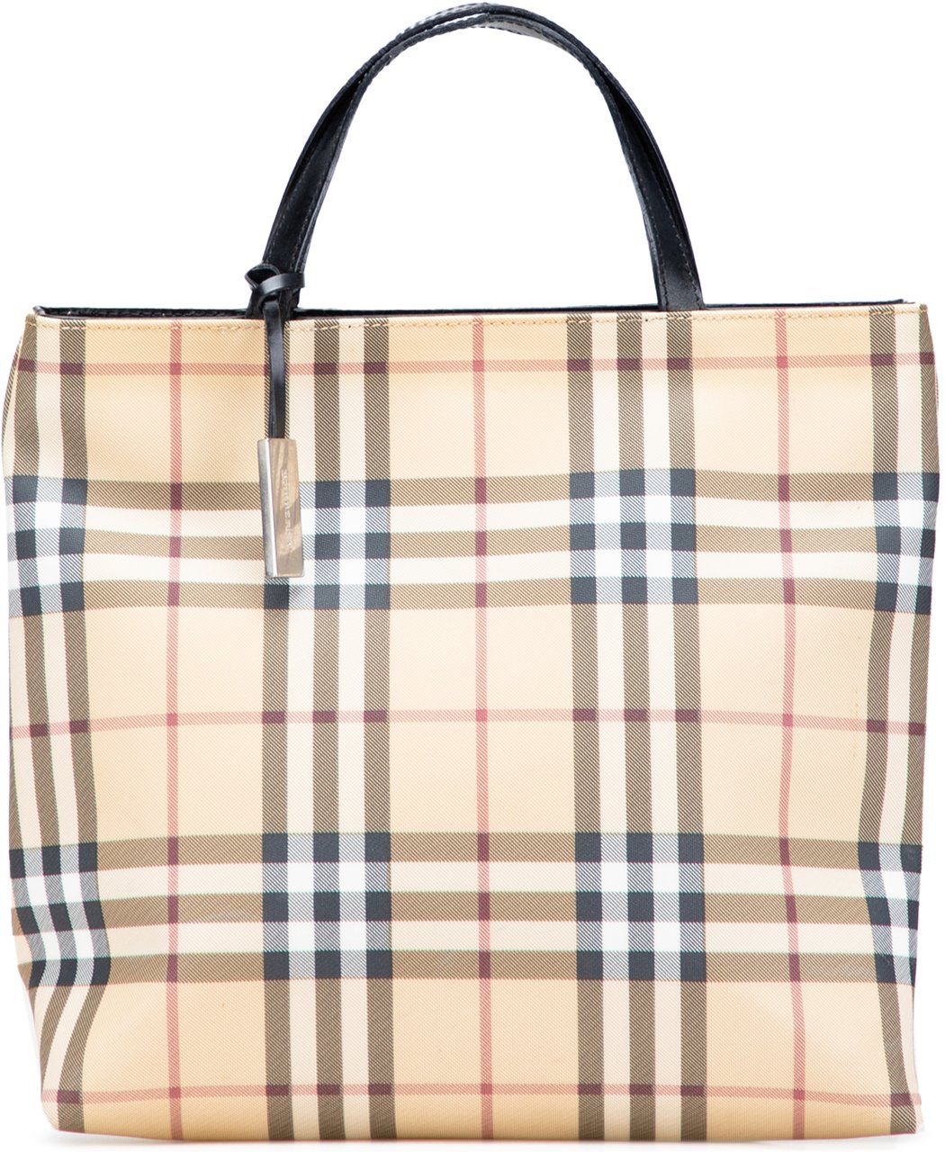 Burberry House Check Coated Canvas Tote Bruin