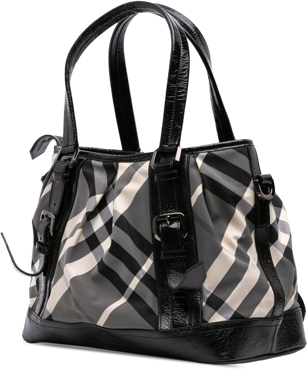 Burberry Beat Check Nylon Lowry Satchel Grijs