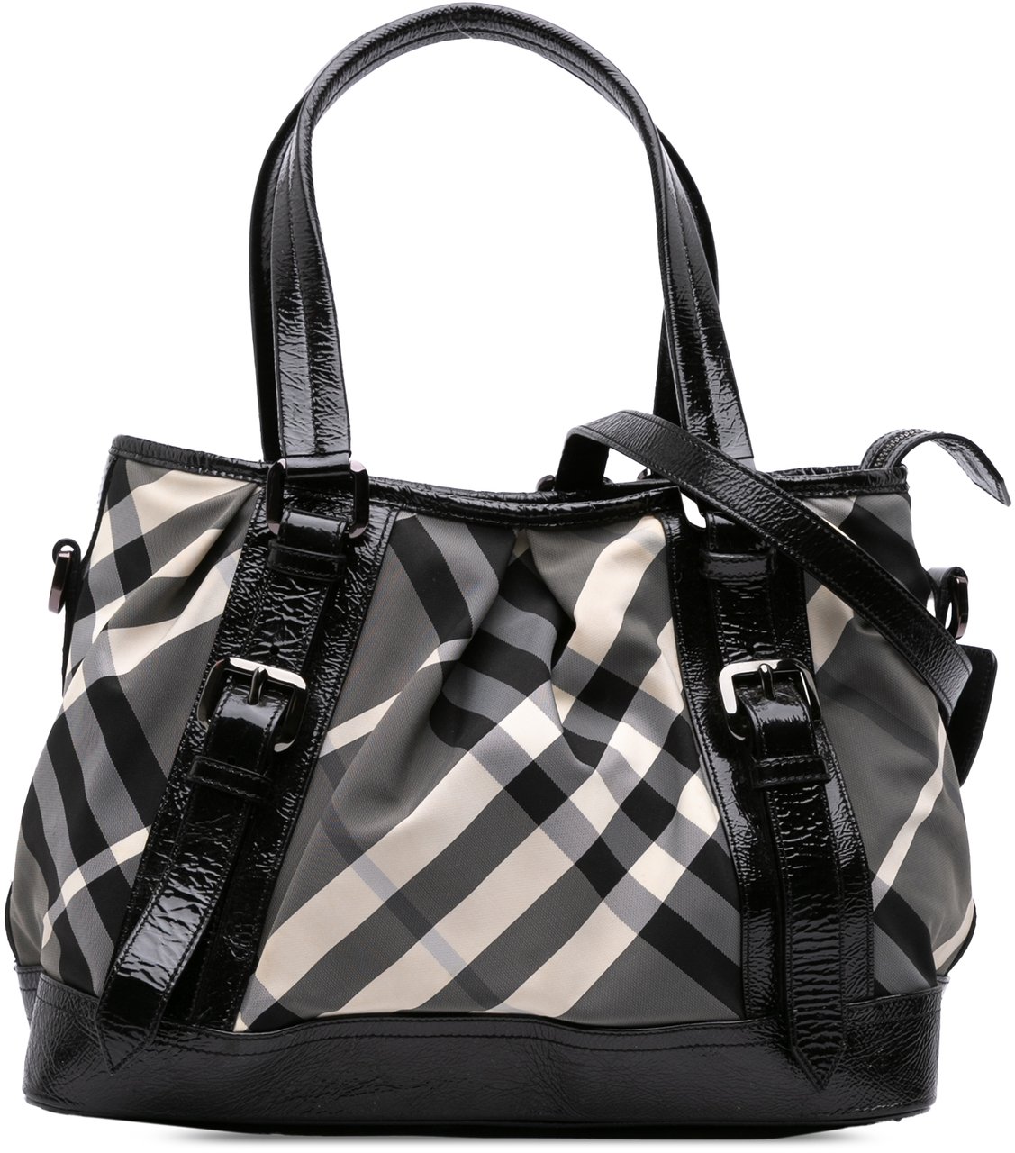 Burberry Beat Check Nylon Lowry Satchel Grijs