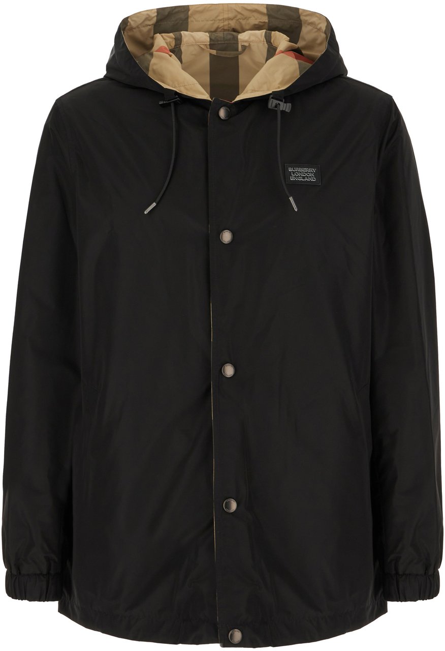 Burberry Burberry Black polyester reversible k-way Zwart