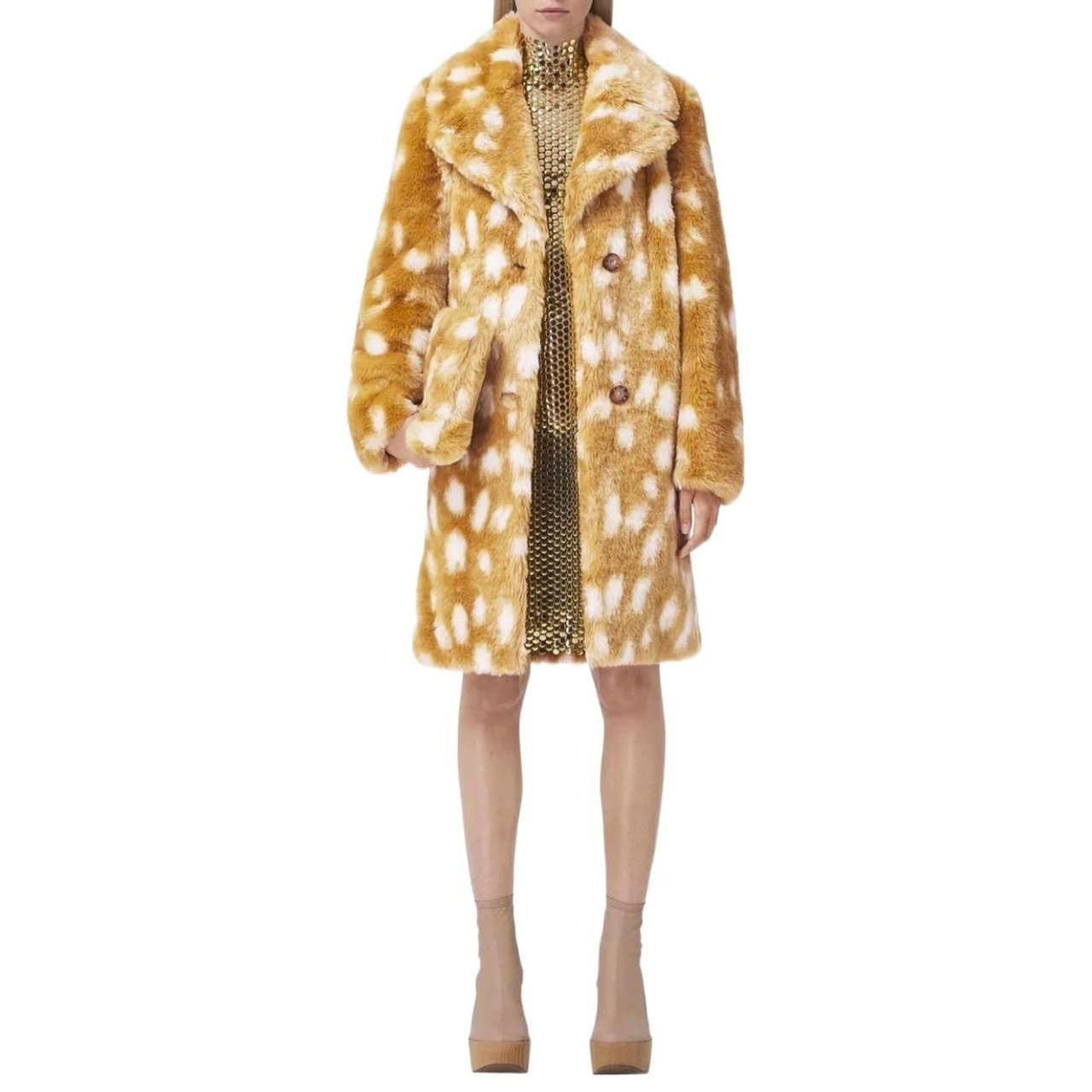 Burberry Burberry Faux Fur Coat Beige