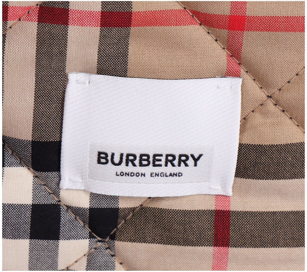 Burberry Quilted Blue Jacket With Corduroy Collar And Signature Details Zwart