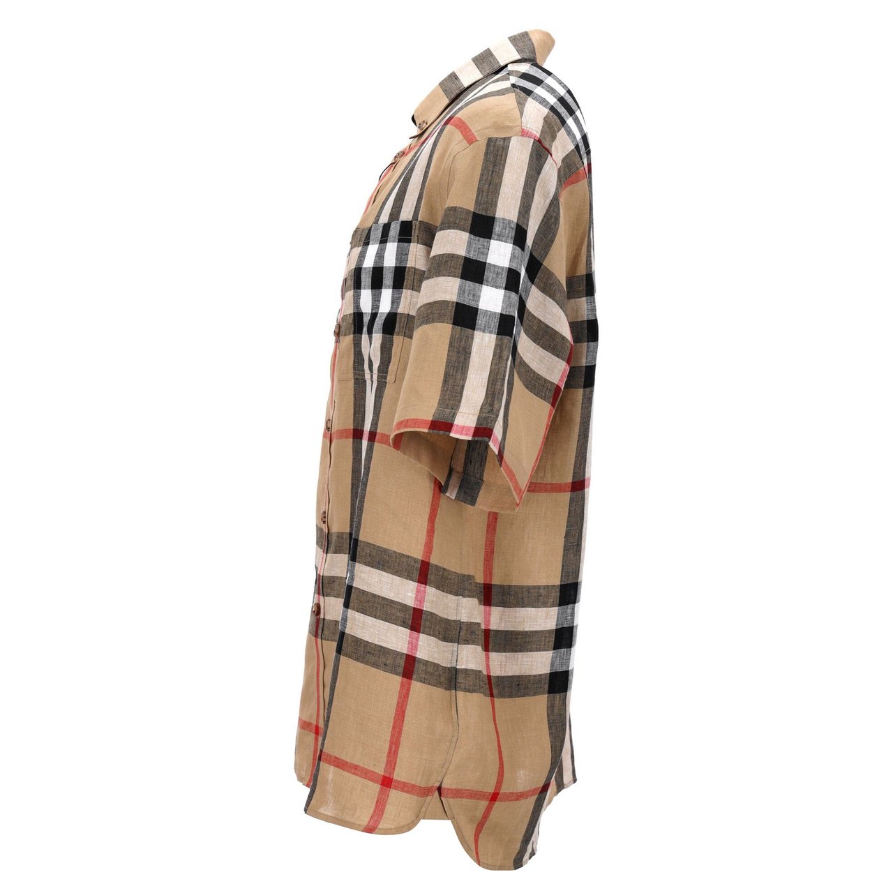 Burberry Short-Sleeved Checked Shirt With Chest Pockets Roze