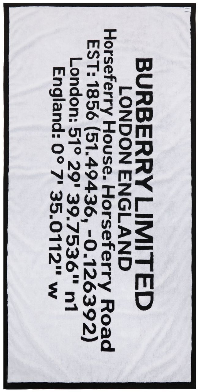 Burberry Modern beach towel white and black elegant Zwart