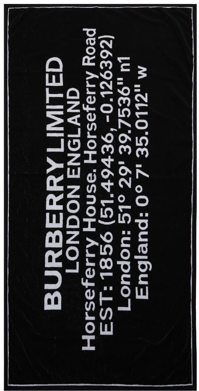 Burberry Modern beach towel white and black elegant Zwart