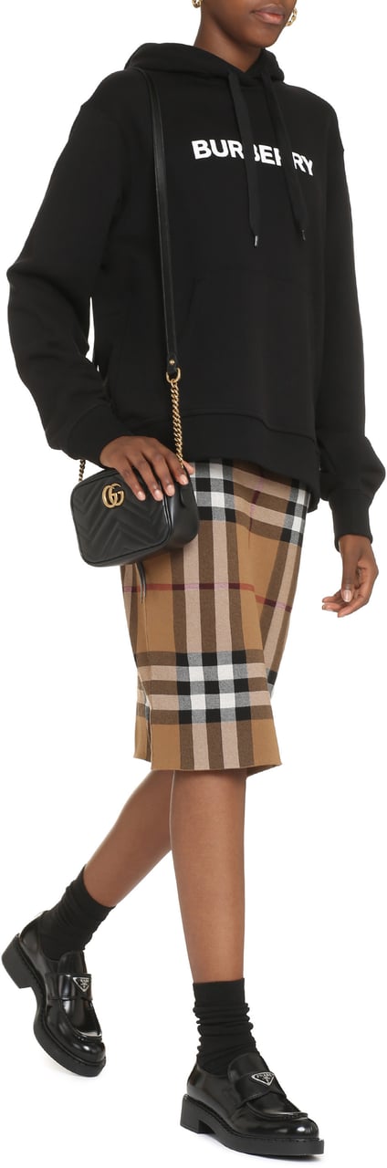 Burberry Printed hoodie Zwart