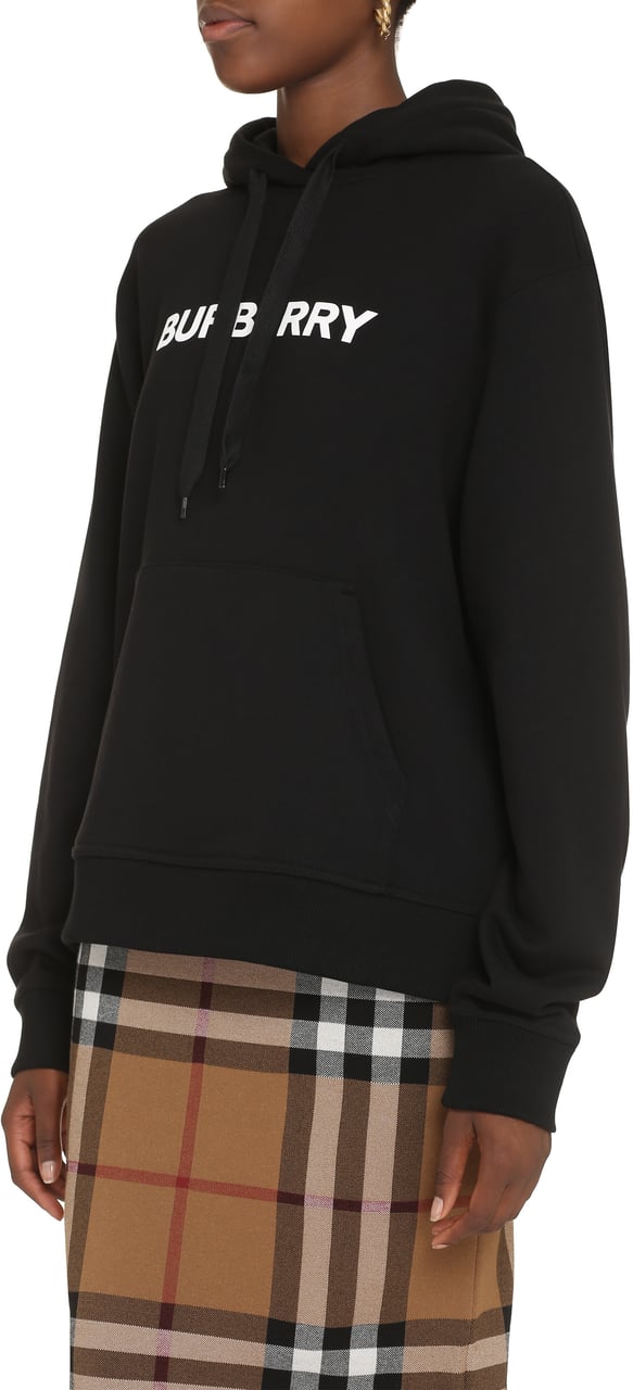 Burberry Printed hoodie Zwart
