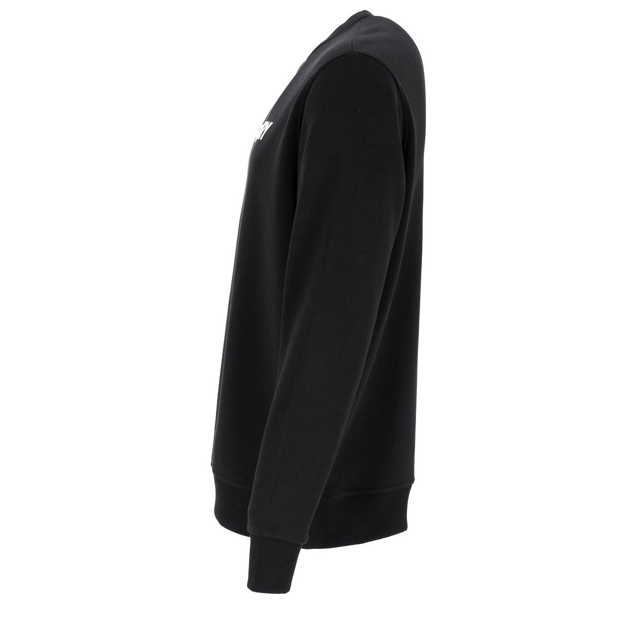 Burberry Black Sweatshirt With Bold Logo Print And Ribbed Detailing Zwart