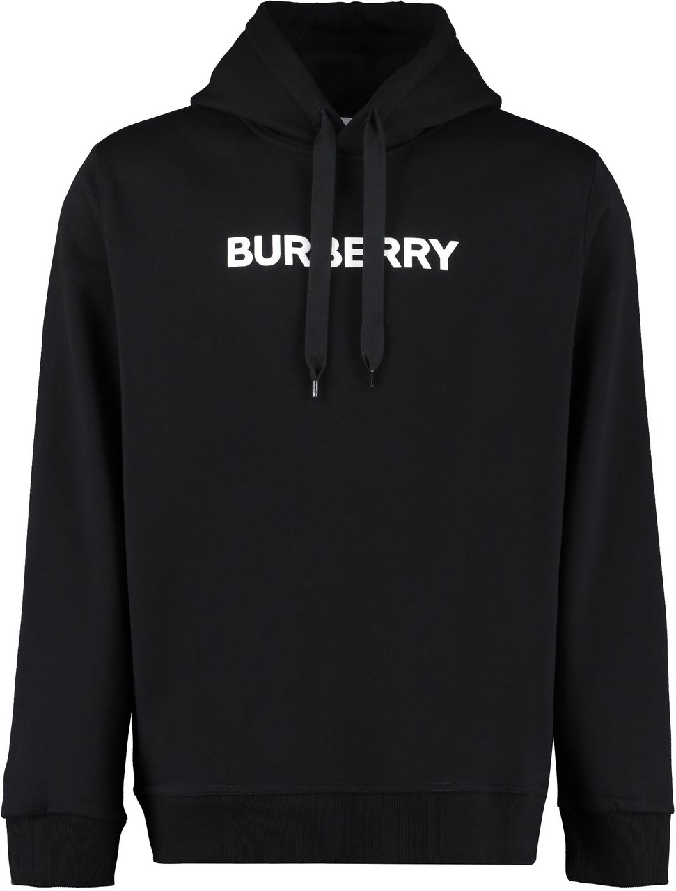 Burberry Logo cotton hoodie Zwart