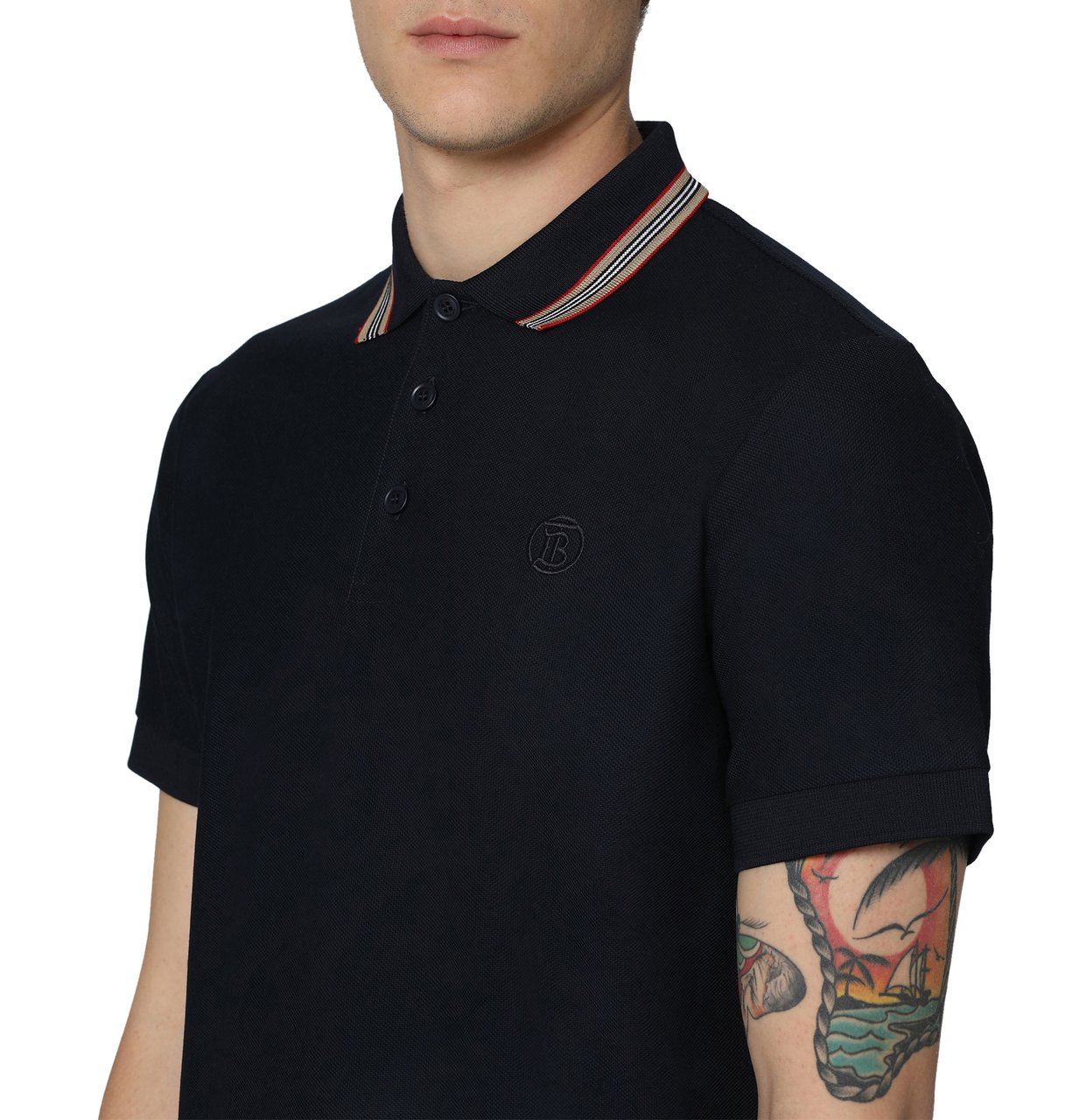 Burberry Cotton-piqué polo shirt Blauw