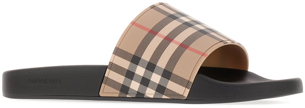 Burberry Burberry Black polyurethane slippers Zwart