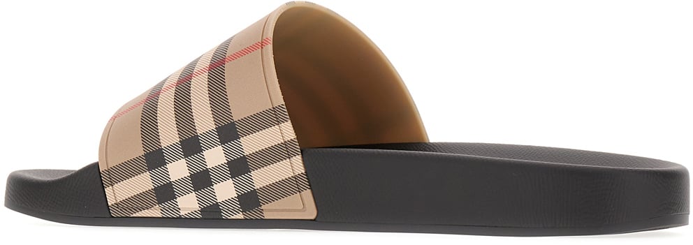 Burberry Burberry Black polyurethane slippers Zwart