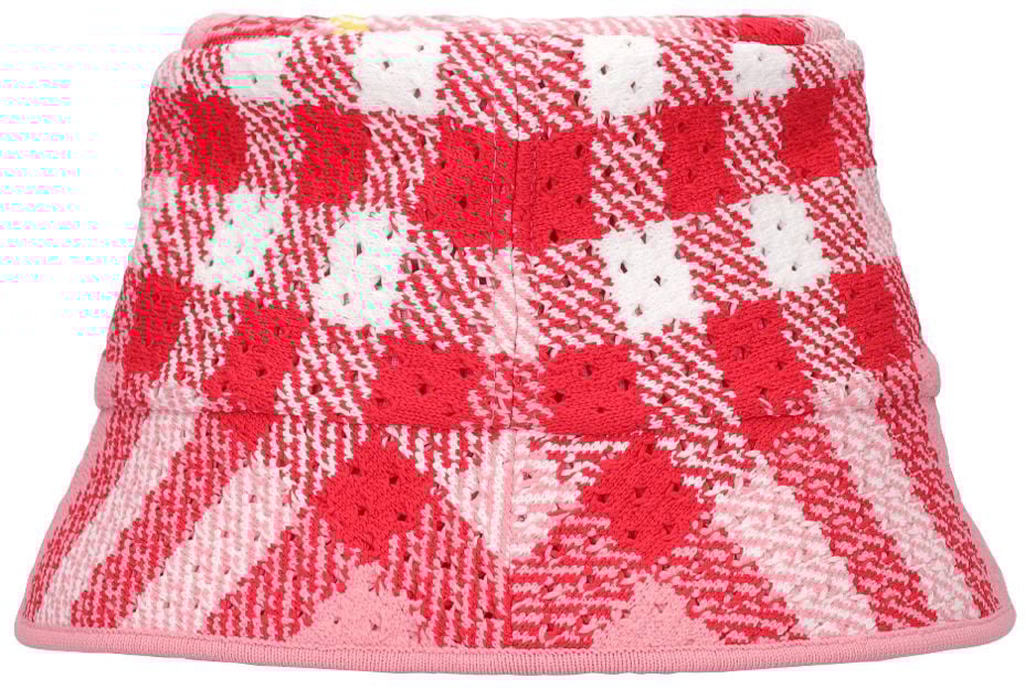 Burberry Summer hat with red and white checks Roze