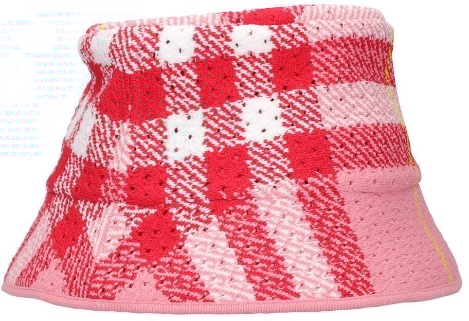 Burberry Summer hat with red and white checks Roze