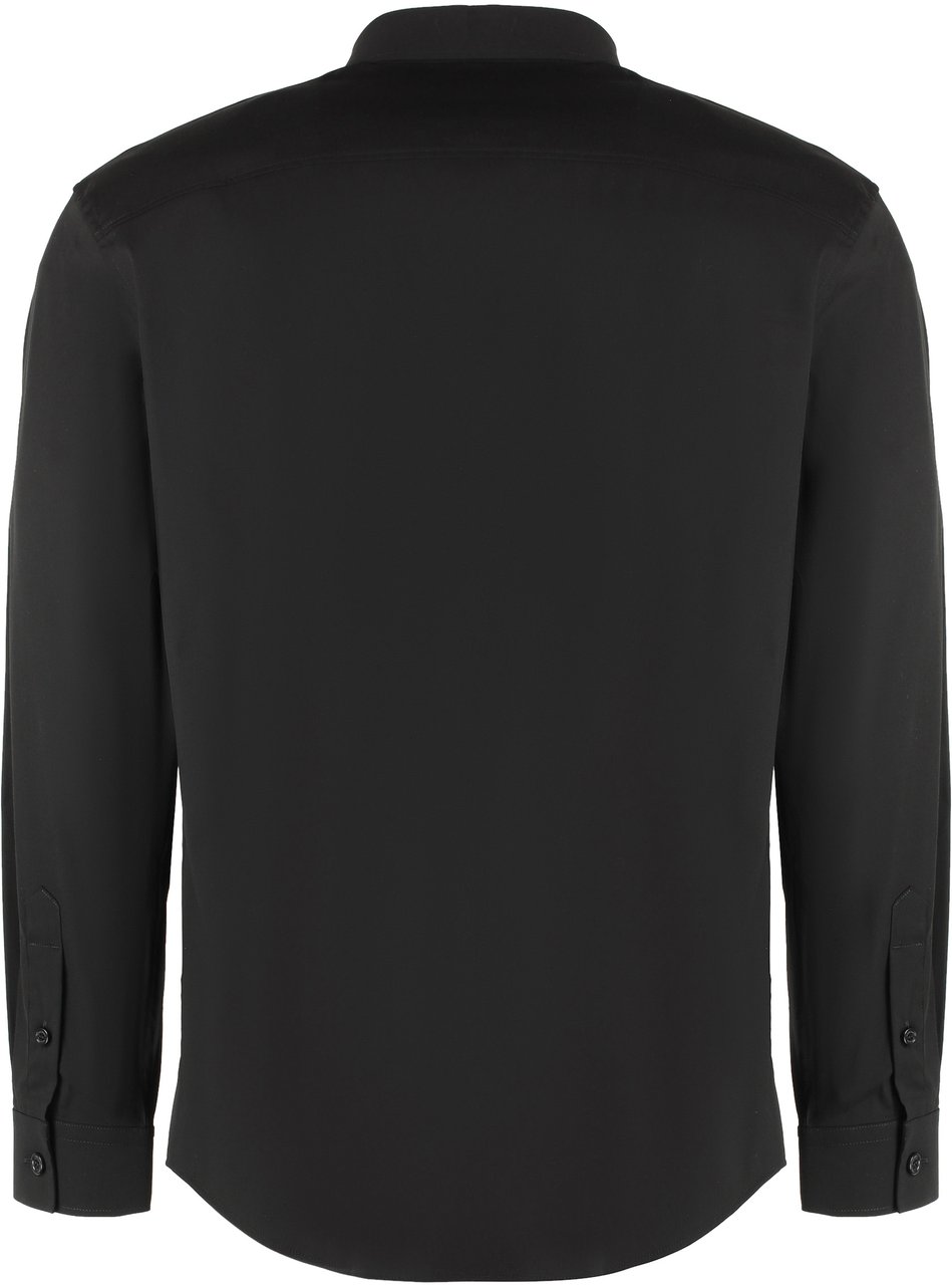 Burberry Stretch cotton shirt Zwart