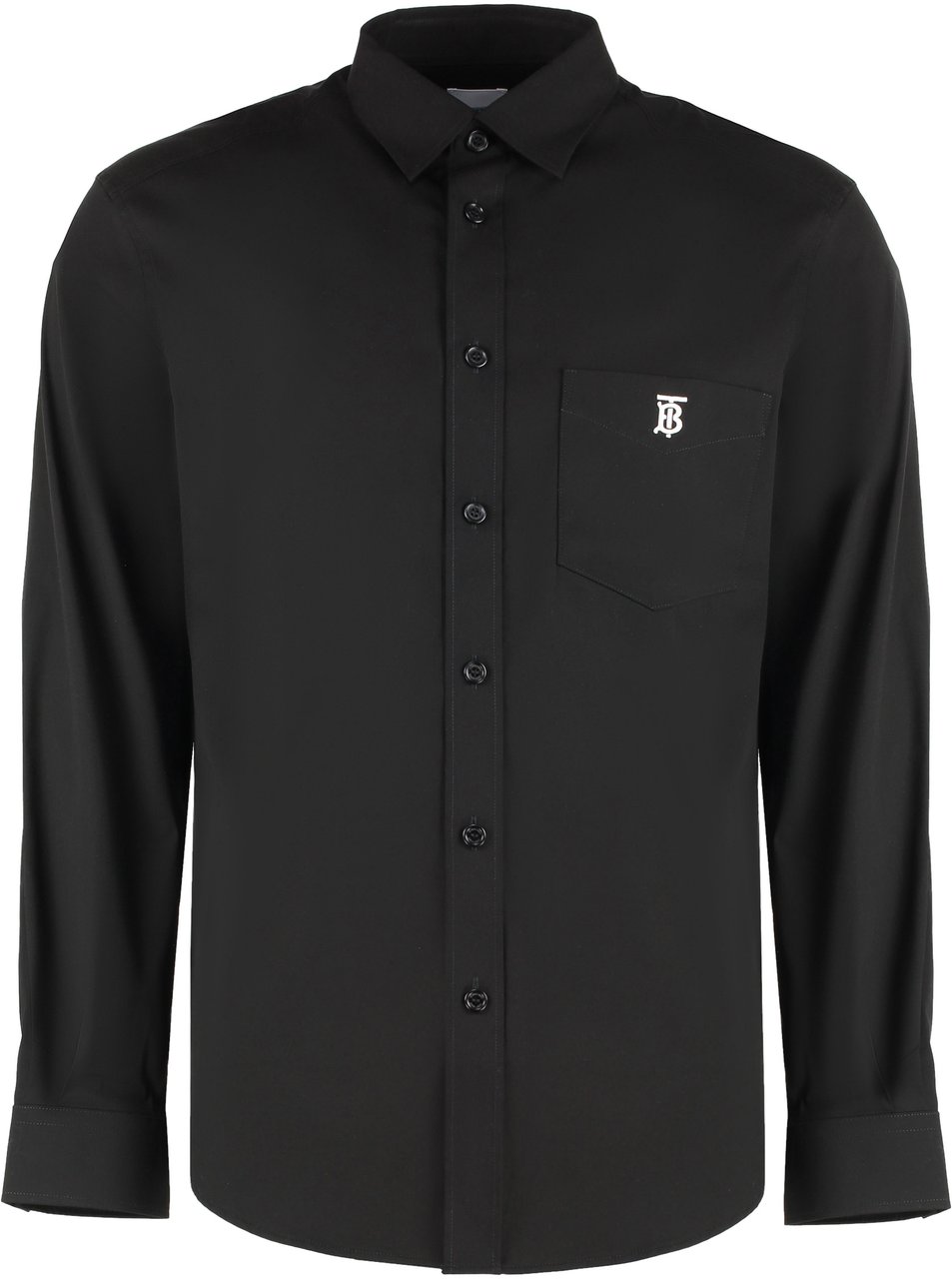 Burberry Stretch cotton shirt Zwart