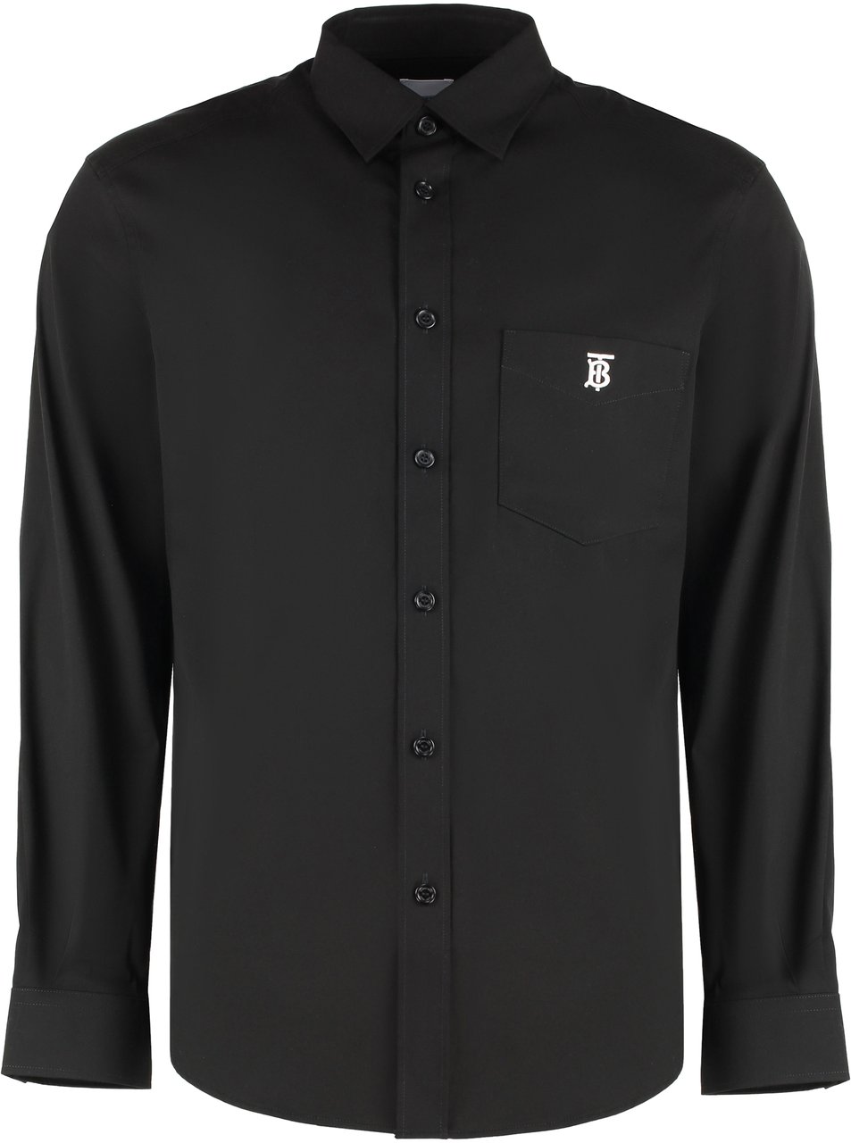 Burberry Stretch cotton shirt Zwart