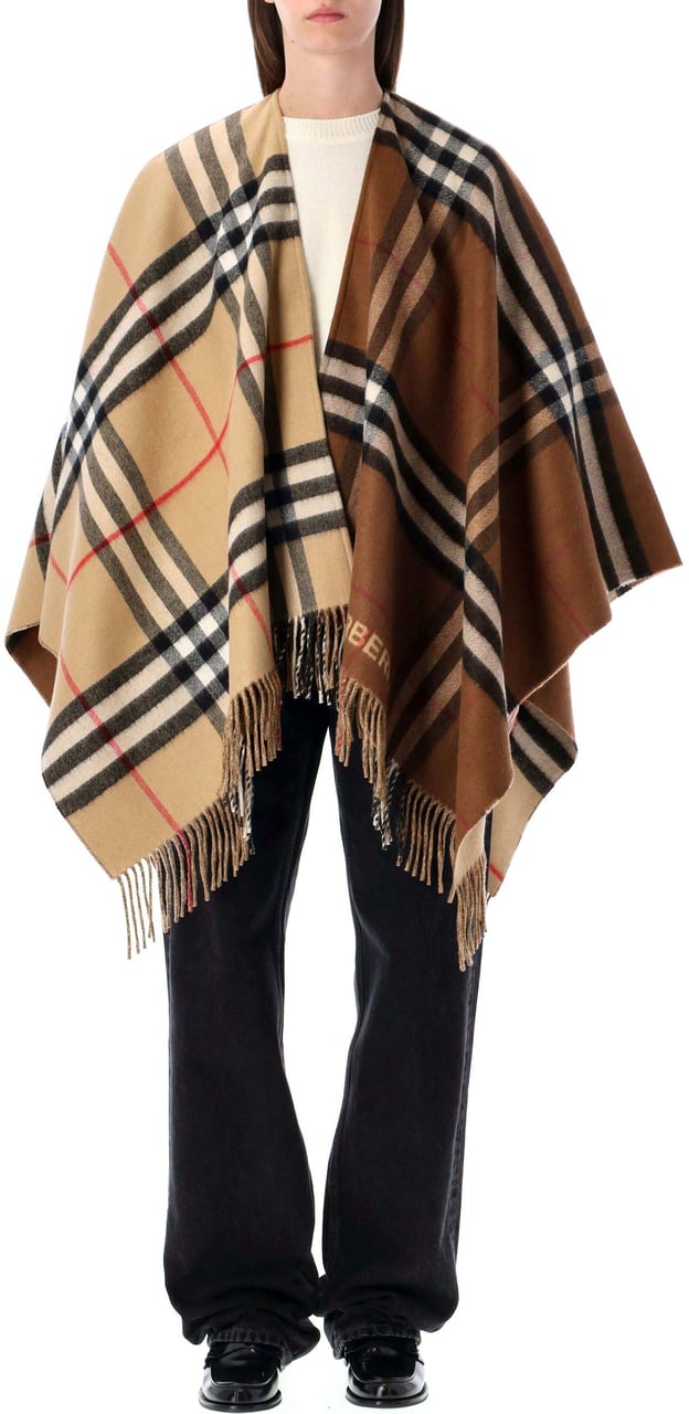 Burberry St Gnt Chk Cen Splt Cp Arc Begdrk Bir Brwn Bruin