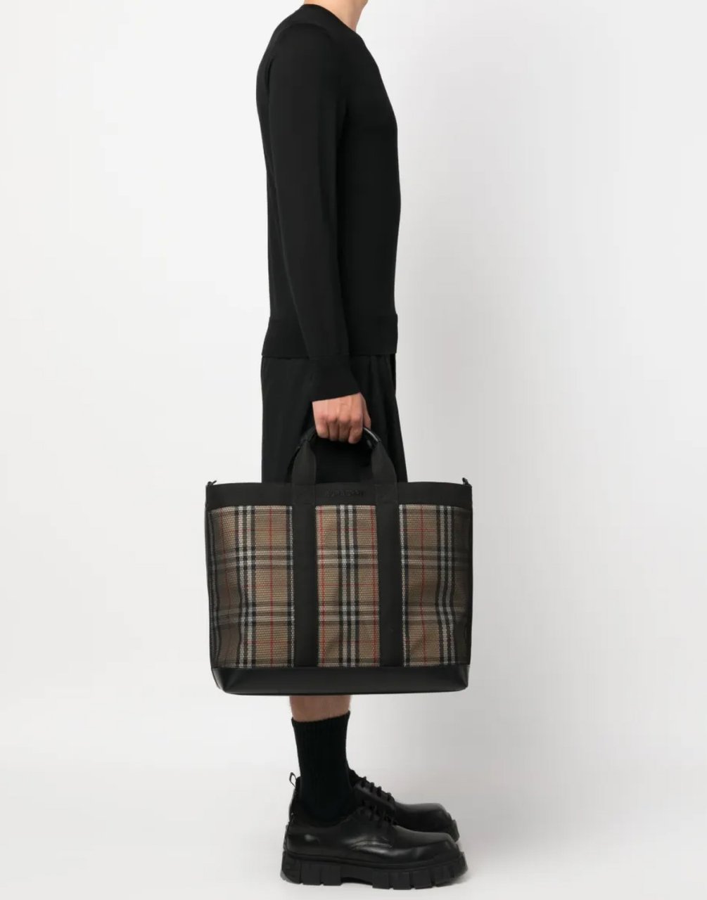 Burberry Ormond Check Tote Bag Zwart