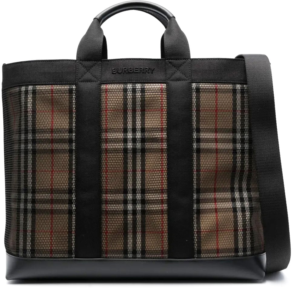 Burberry Ormond Check Tote Bag Zwart