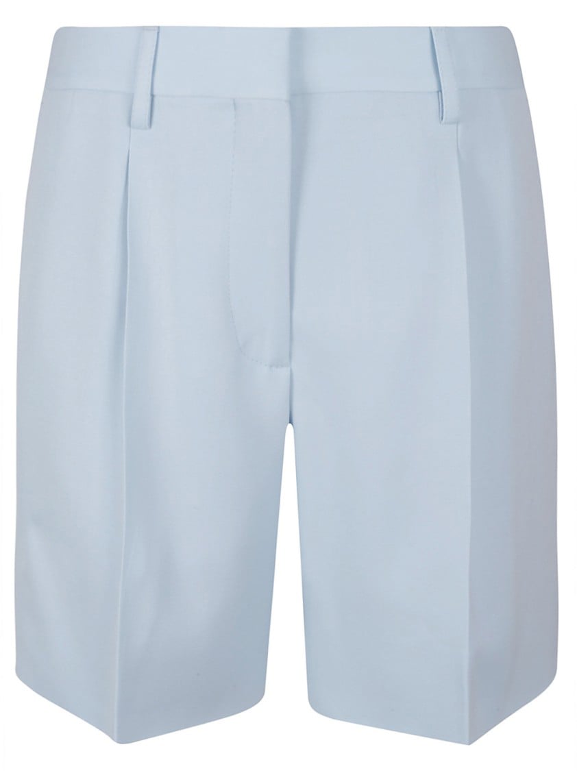 Burberry High-Waisted Tailored Shorts With Pleated Front Blauw