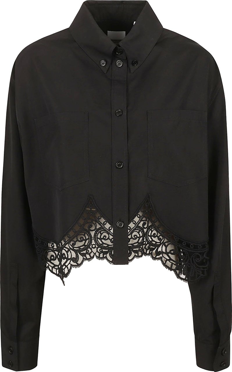 Burberry Tailored Black Cotton Shirt Zwart